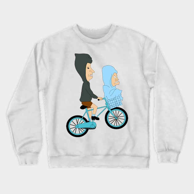 Beavis Butthead And Bike Crewneck Sweatshirt by Comicollogy